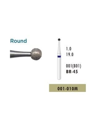 Diamond Bur Br-45 (001-010M), Blue, Pack of 5