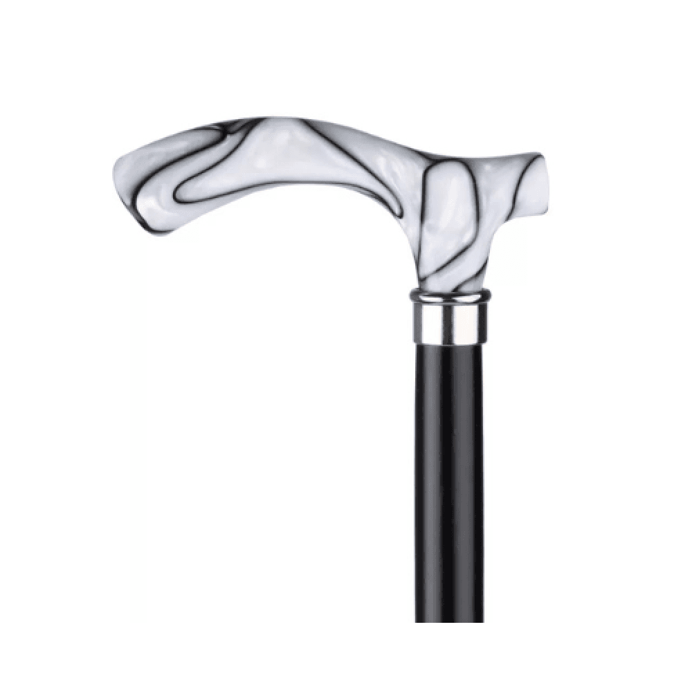 Wooden Walking Cane, Black Acrylic Handle, EA611