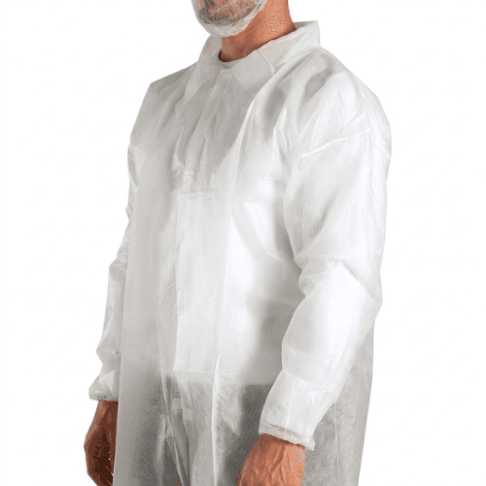 Disposable Lab Coat, White, Pack of 10