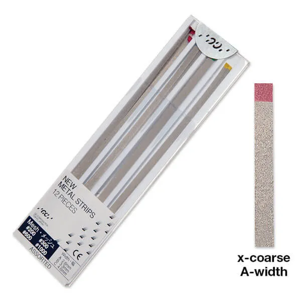 GC METAL STRIPS, Red Mesh (Rough Preparation), #200 Assorted Widths, PK/12