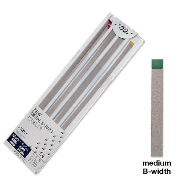 GC METAL STRIPS, Green Mesh (Finishing), #600, Assorted Widths, PK/12