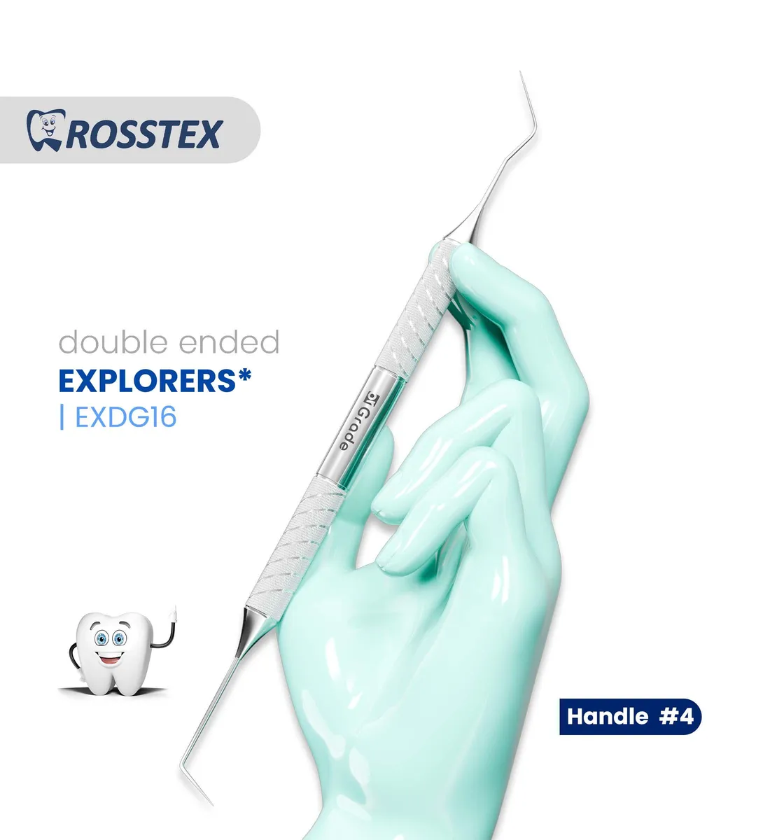 Dental Explorer DG16, Handle No. 4, Double Ended