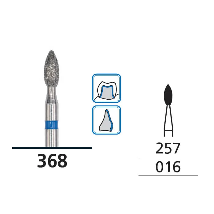 Diamond Burs, Oval Pointed End, Medium, FG 016