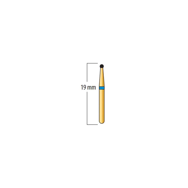 Diamond Burs, Round Gold Plated, FG 001-012, Medium