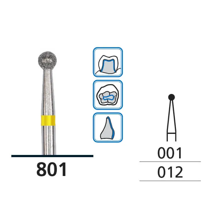 Diamond Burs, Round, X-Fine, FG 012
