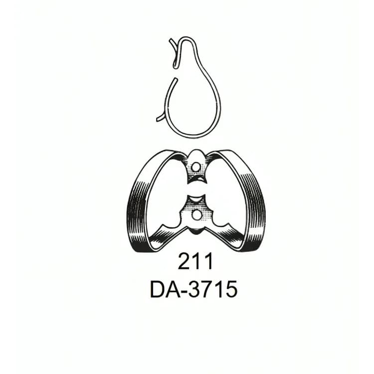 Rubber Dam Clamp #211, Winged for Anterior Teeth