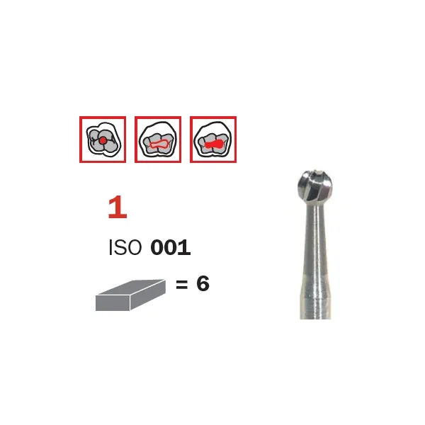 Surgical Carbide Bur, FG 010, X-Long, Round ISO #001