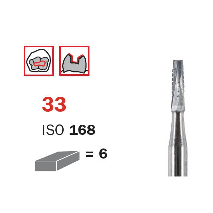 Surgical Carbide Bur, FG 016, X-Long, Truncated Cone ISO #033
