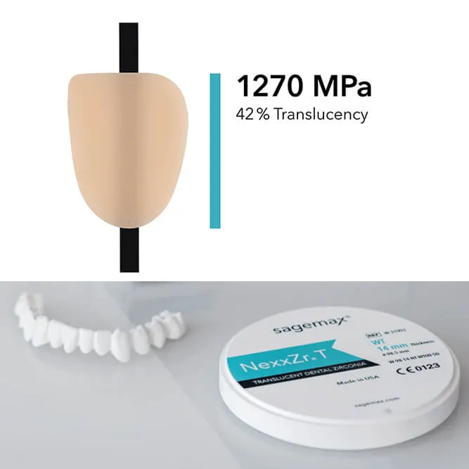 NexxZr T, B1, 71, 14mm, HT, Zirconia D-Shape Block