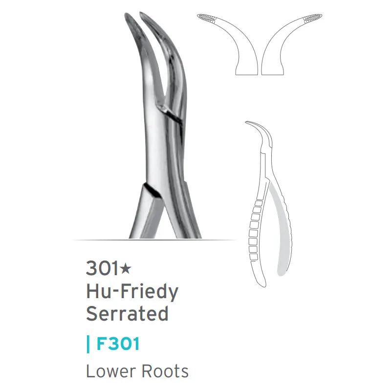 Lower Roots Extraction Forceps, Serrated #301