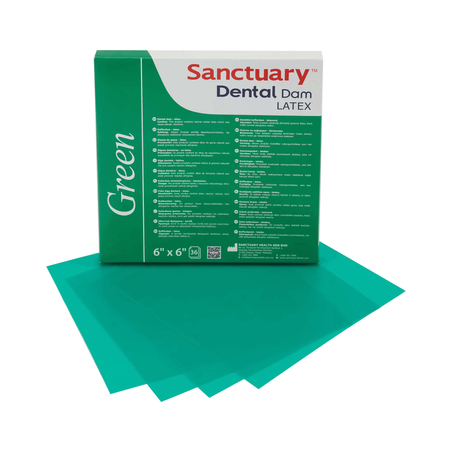 Dental Rubber Dam Sanctuary, Medium, Green