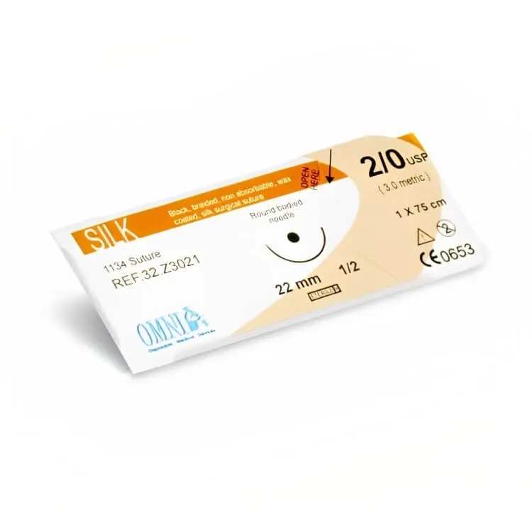 Silk Suture 4/0 Round, 17mm, 1/2 Circle Round