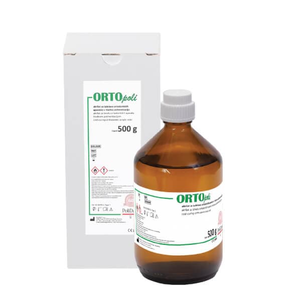 Ortho Cold Curing Acrylic, Acrylate ORTOPOLI (Liquid), Red, 500g