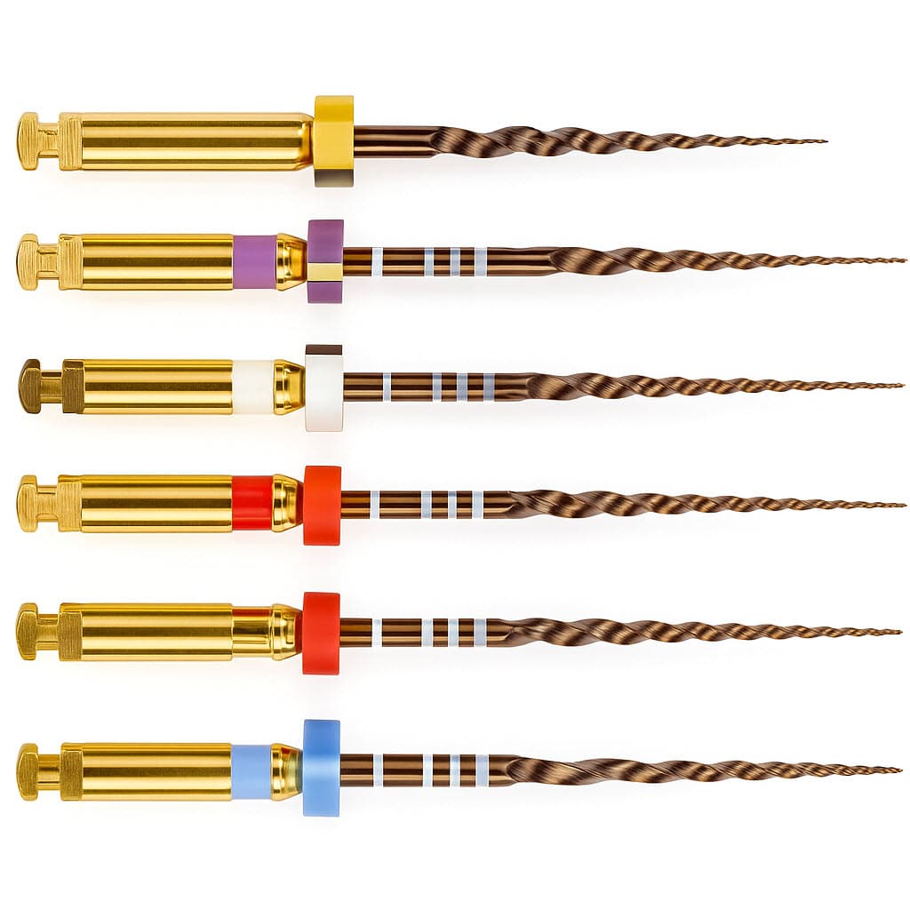 MTaper NITI Gold File Set SX S1 S2 F1 F2 F3, Large Taper, 25mm