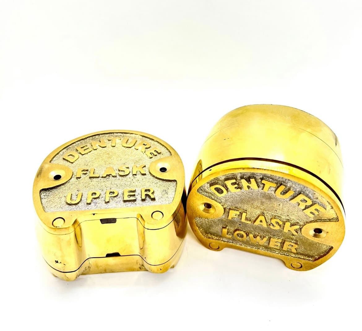 Copper Denture Flask Set, Upper and Lower Components