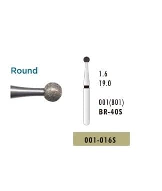 Diamond Bur Br-40XC (001-016XC), Black, Pack of 5