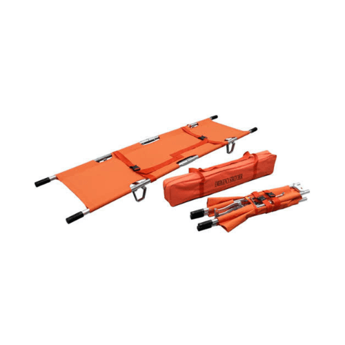 Folding Patient Stretcher, Orange