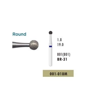 Diamond Bur Br-31M (001-018M), Blue, Pack of 5