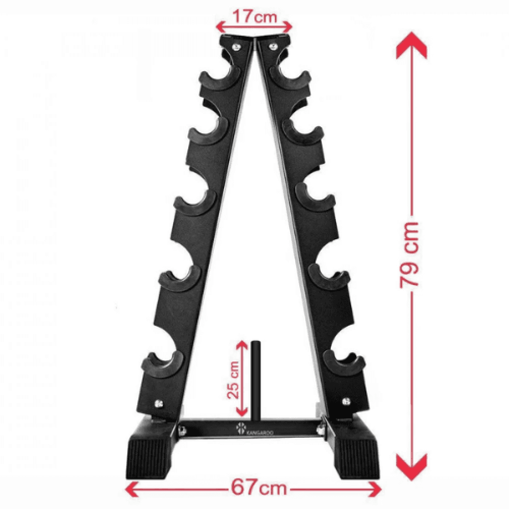 Dumbbell Set with Rack, 5 Pairs