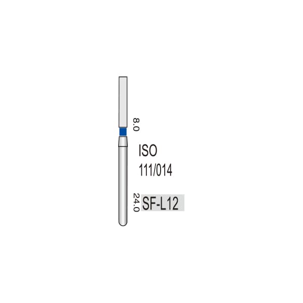 Straight Fissure (Flat End) Long Shank SF-L12, Standard Grit, 111/014
