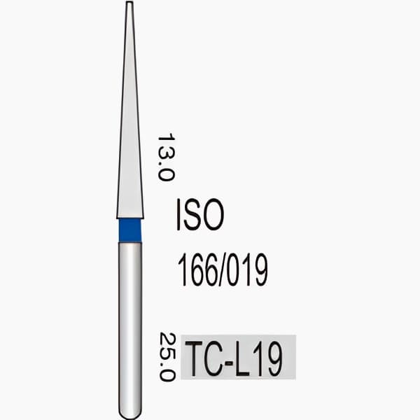 Taper Conical End Long Shank TC-L19, Standard Grit, 167/019