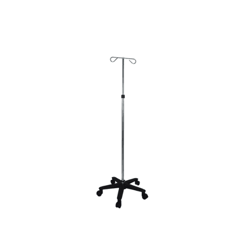 IV Stand, Double Hook, Stainless Steel