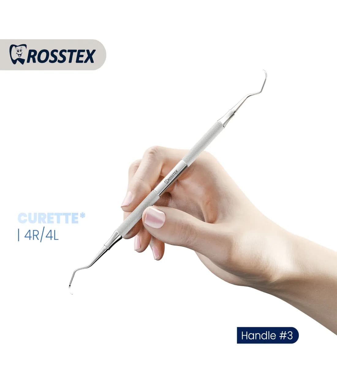 Dental Curette Columbia 4R/4L, Handle No. 3