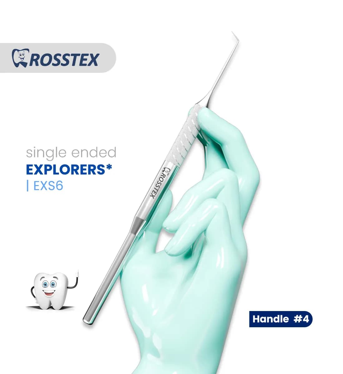 Dental Explorer 6, Handle No. 4, Single Ended