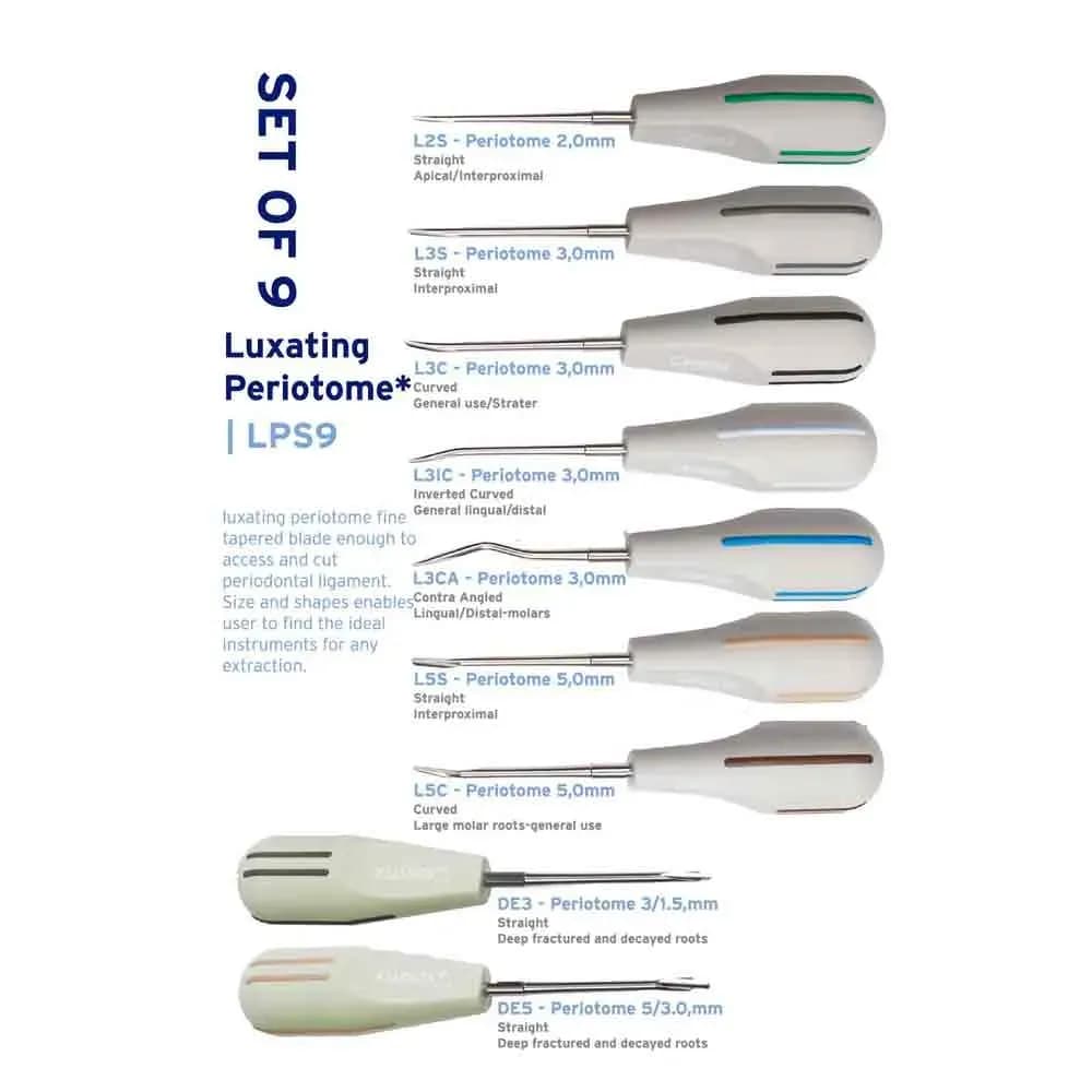 Dental Luxating Elevators Kit, 9 Pcs