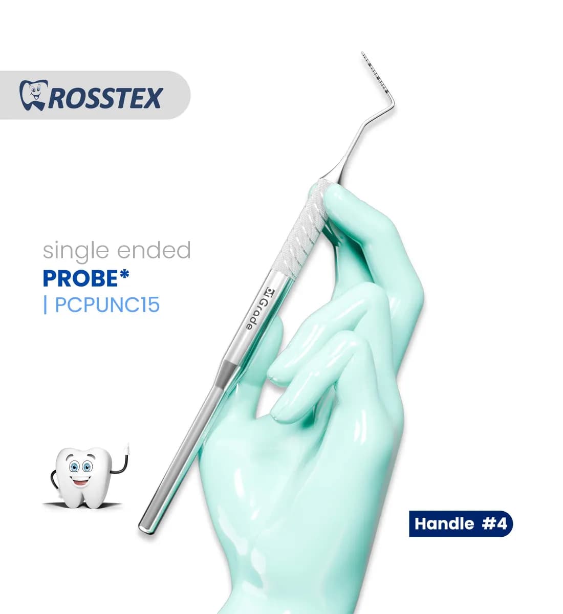 Dental Probe, UNC CP-15, Handle No. 4, Single Ended