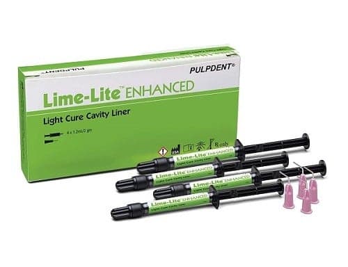 Lime-Lite Enhanced Light-Cure Cavity Liner, LLE, 1.5ml/2g, Pack of 4