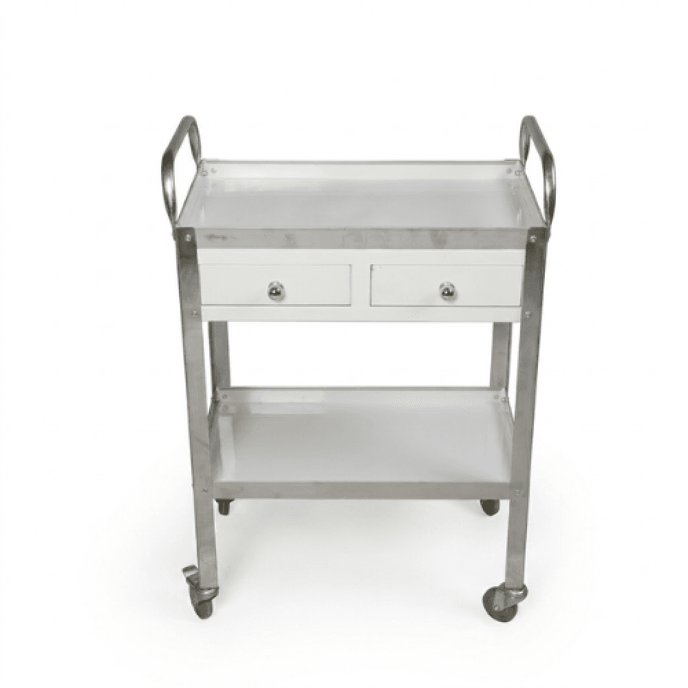 Medical Stainless Steel Trolley, With Drawers, 2 Shelves