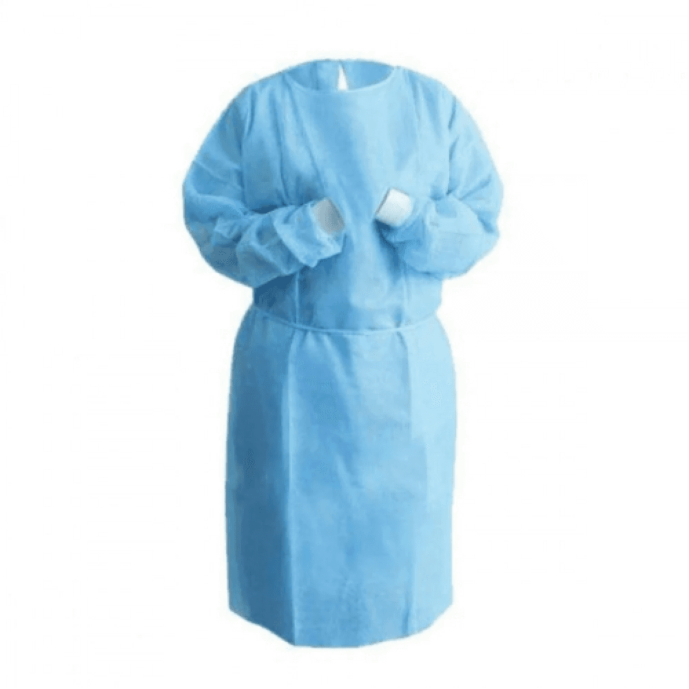Isolation Gown, Blue, With Cuffs, 10 Pieces