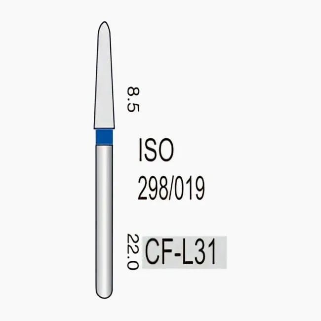 Chamfur Torpedo (Gingival Curettage) Long Shank CF-L31, Standard Grit, 298/019