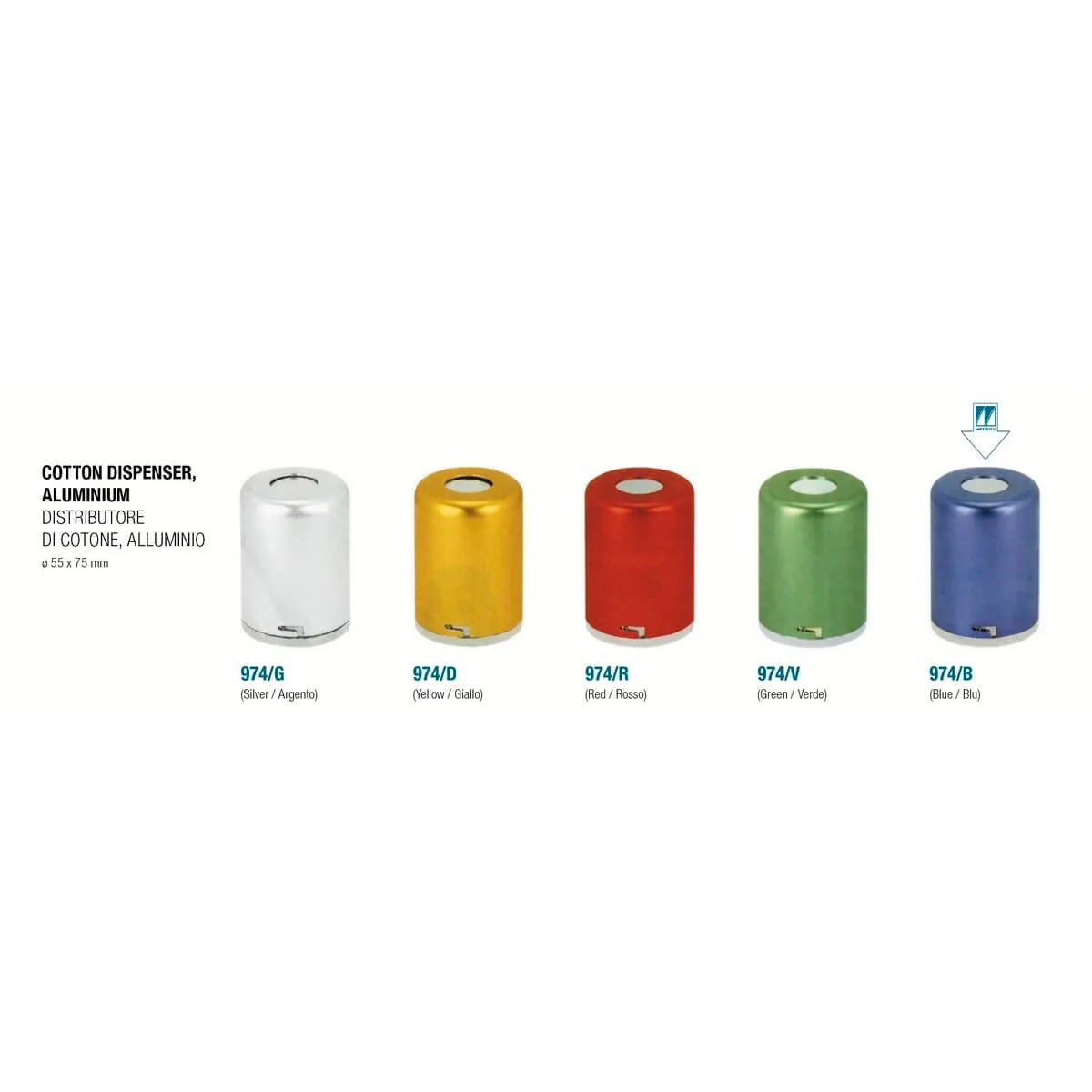 Cotton Dispenser Aluminum Blue