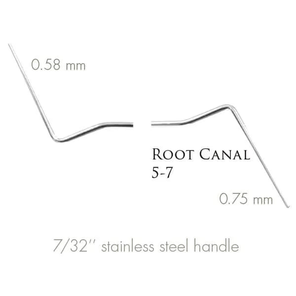 Endodontic Root Canal Pluggers 5/7, SS, Standard Handle