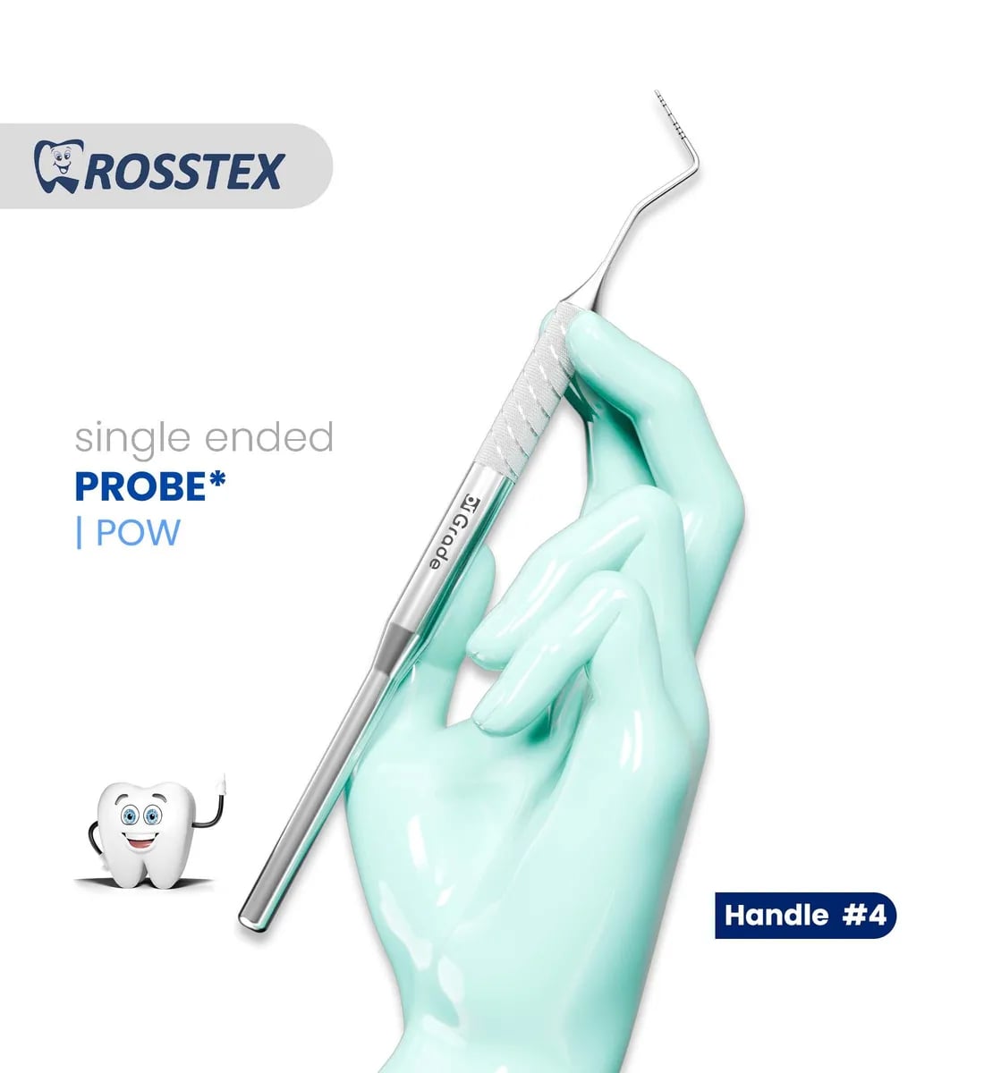 Dental Probe Thin Williams, Handle No. 4, Single Ended