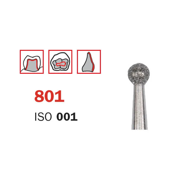 Diamond Bur, FG 014, Coarse, Round ISO #001