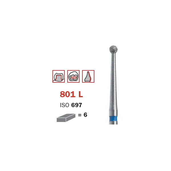 Diamond Bur, FG 014, Medium, Round Long Neck ISO #697
