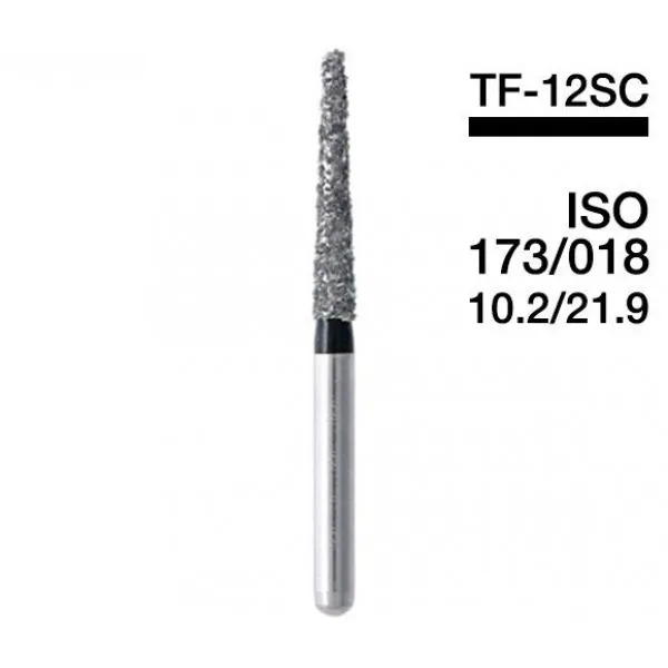 Diamond Burs FG Long Tapered Flat Ended Shape #173-018, TF-12SC