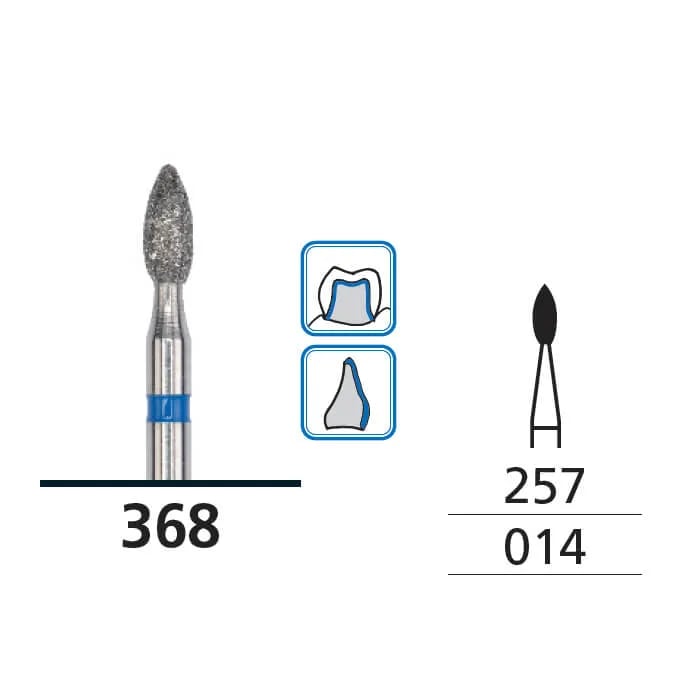Diamond Burs, Oval Pointed End, Medium, FG 014