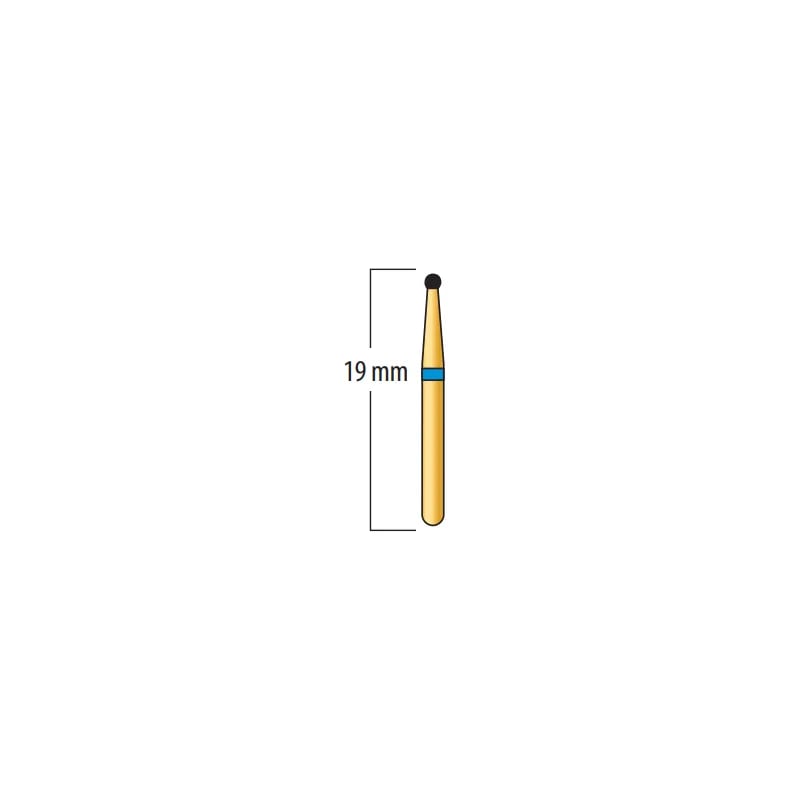 Diamond Burs, Round Gold Plated, FG 001-012, Medium