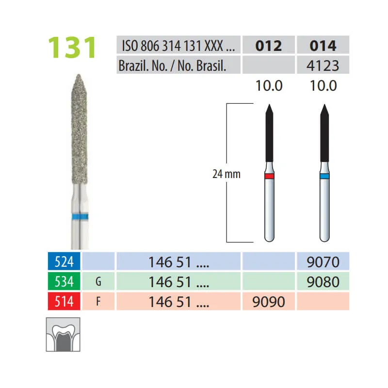 Diamond Burs, Torpedo, FG 131-014, Medium