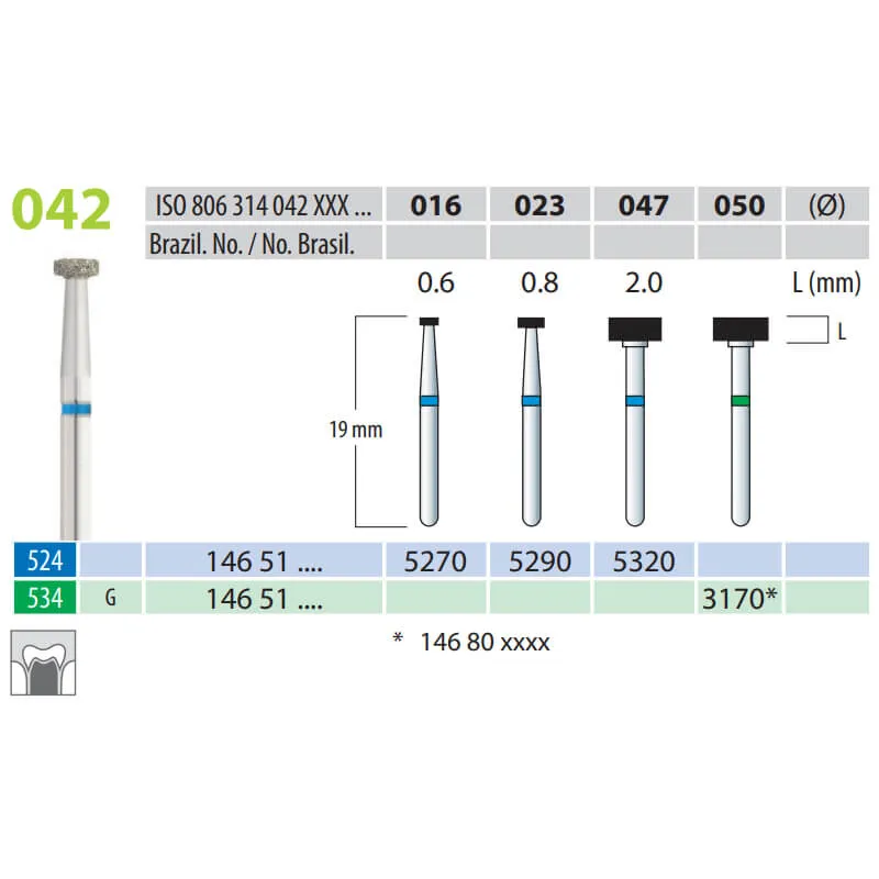 Diamond Burs, Wheel, FG 42-023, Medium