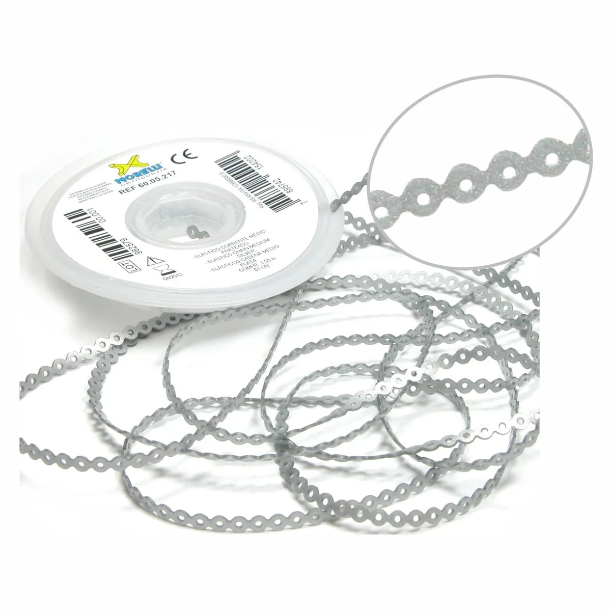 Elastic Chain Medium (Short), Silver