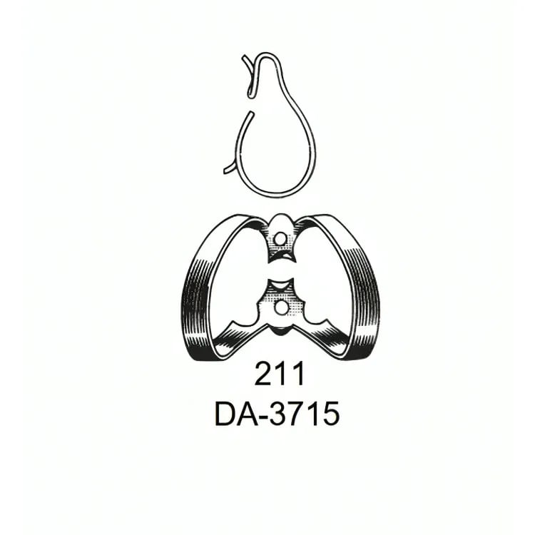 Rubber Dam Clamp #211, Winged for Anterior Teeth