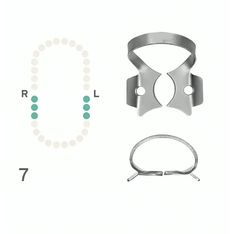 Rubber Dam Clamp #4, Winged for Premolars
