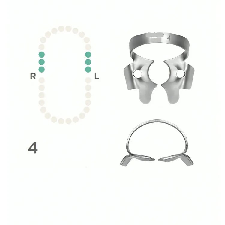 Rubber Dam Clamp #7, Winged for Lower Molars