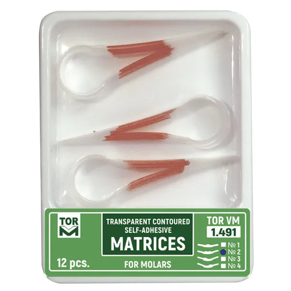 Self-Adhesive Matrices, Transparent, Molar, One Central Ledge
