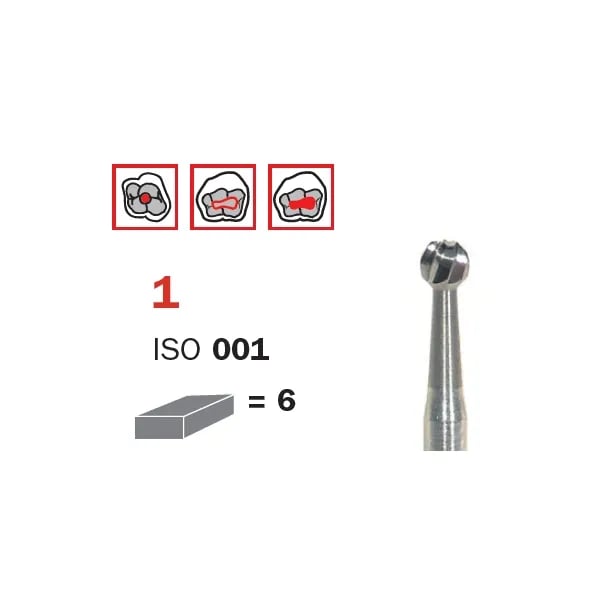 Surgical Carbide Bur, FG 023, X-Long, Round ISO #001